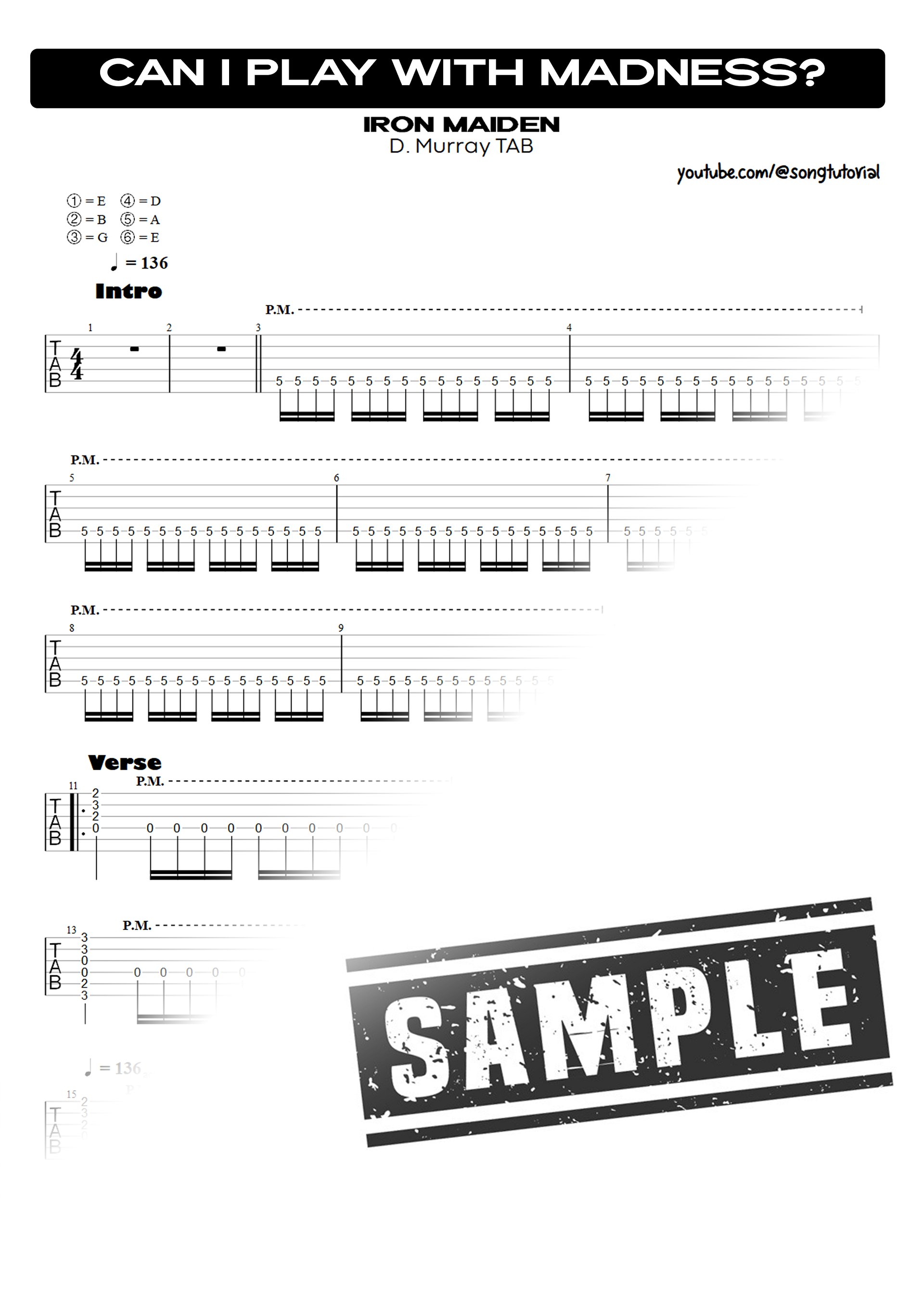 Can I Play With Madness? PDF TAB + Backing Track MP3 product image (2)