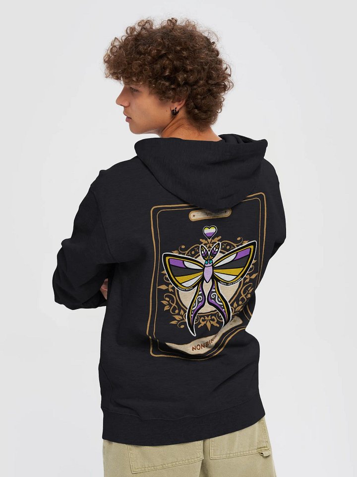 № 8 | NONBINARY PRIDE MOTH | TAROT CARD STYLE | ZIP-UP HOODIE product image (2)