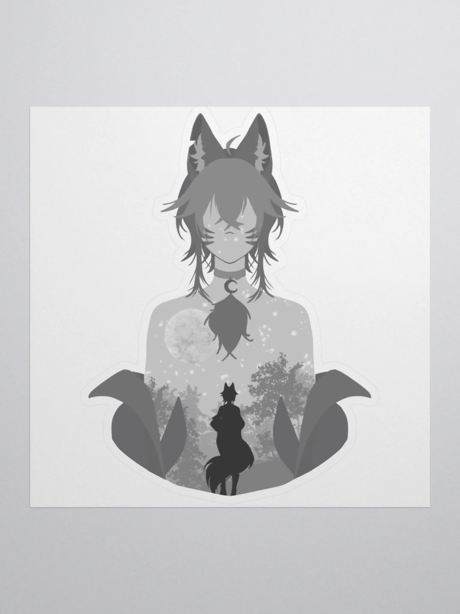 WolfcatRisi Silhouetto Sticker product image (3)