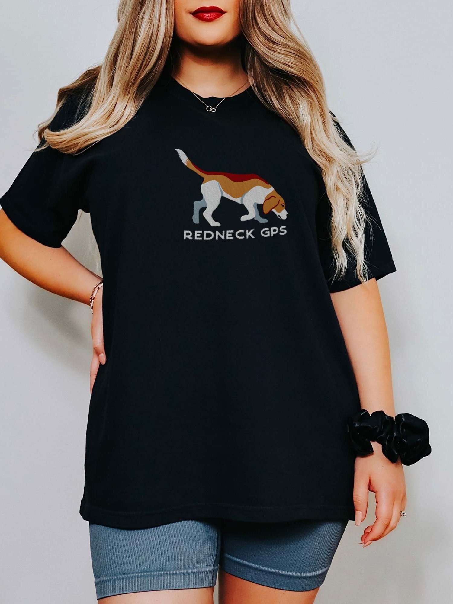 Redneck GPS T-Shirt(Embroidered) of a Beagle(Tan) product image (2)