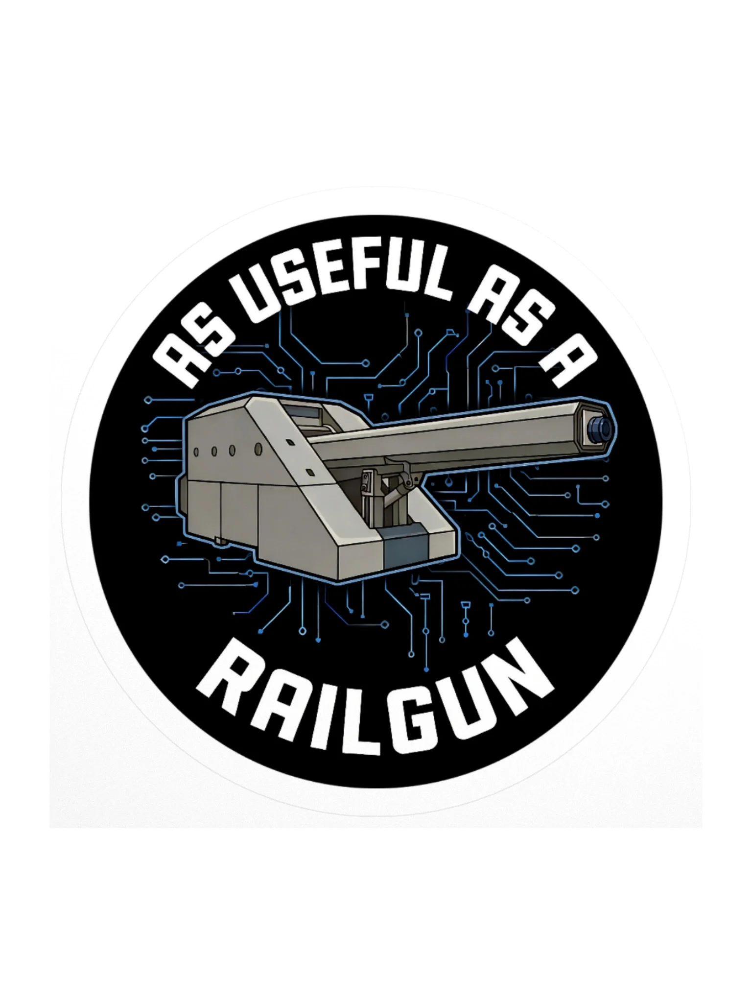 As Useful as a Railgun Sticker — TG.STICK-01