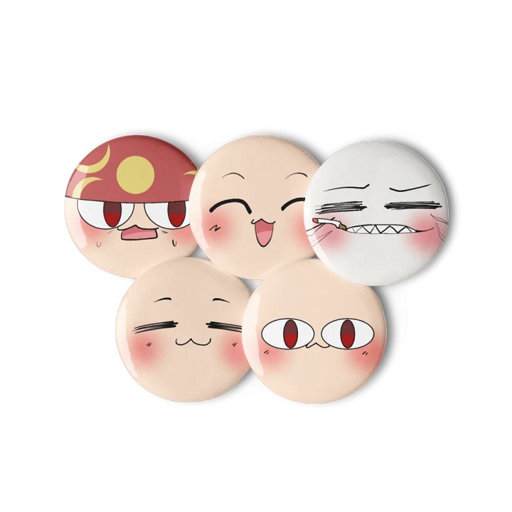 Neco family face pin buttons product image (2)
