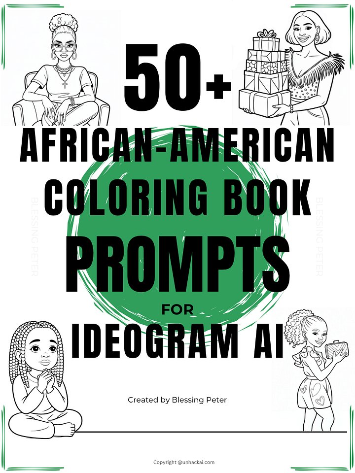 50+ Black & African American Coloring Prompts for Ideogram Ai product image (1)