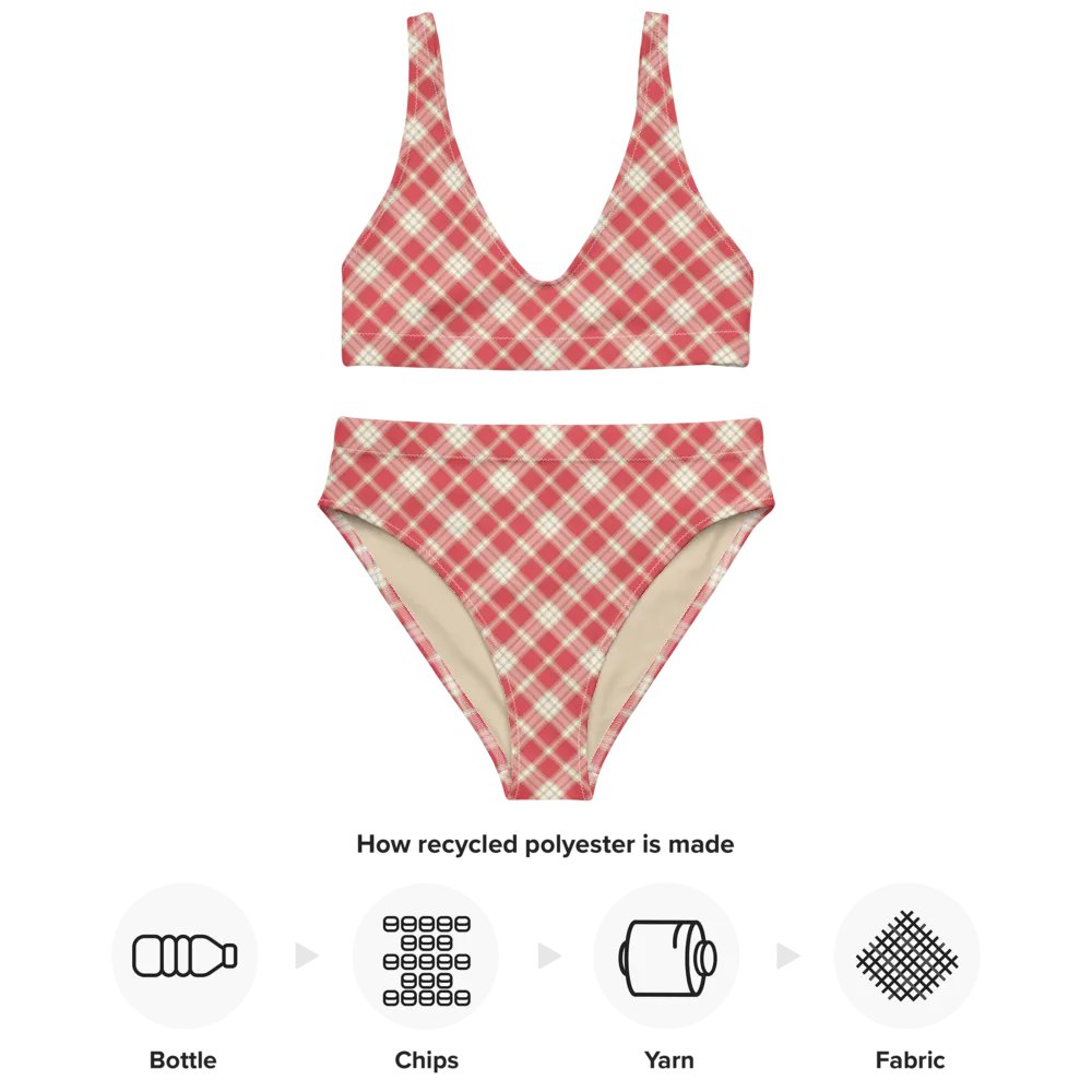 Coral Pink Plaid Bikini product image (10)