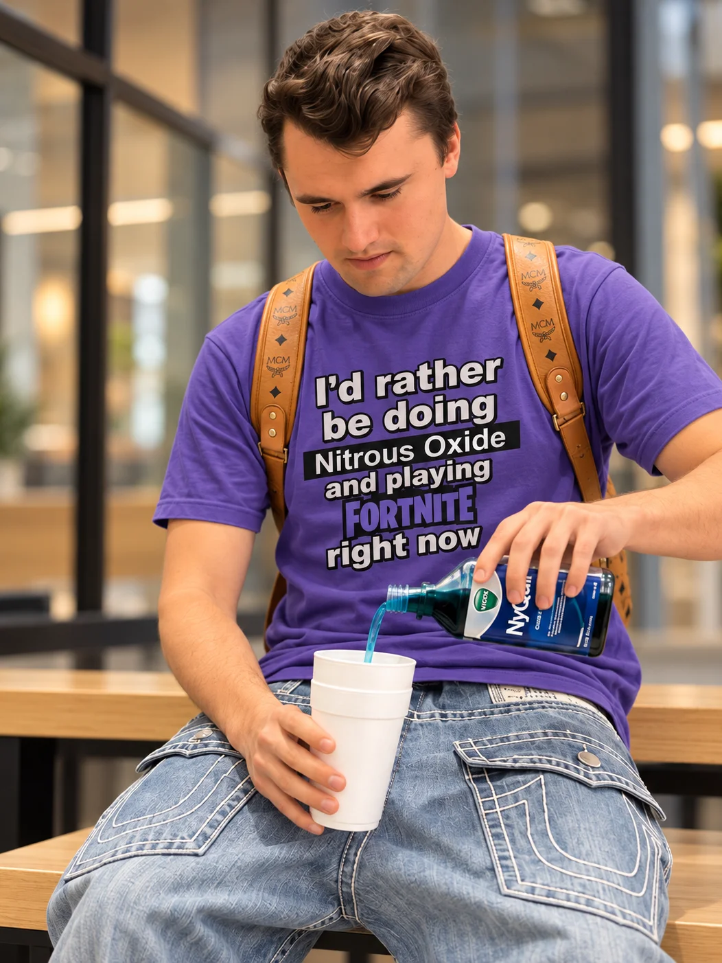 I'd rather be doing Nitrous Oxide and Playing Fortnite T-Shirt product image (7)