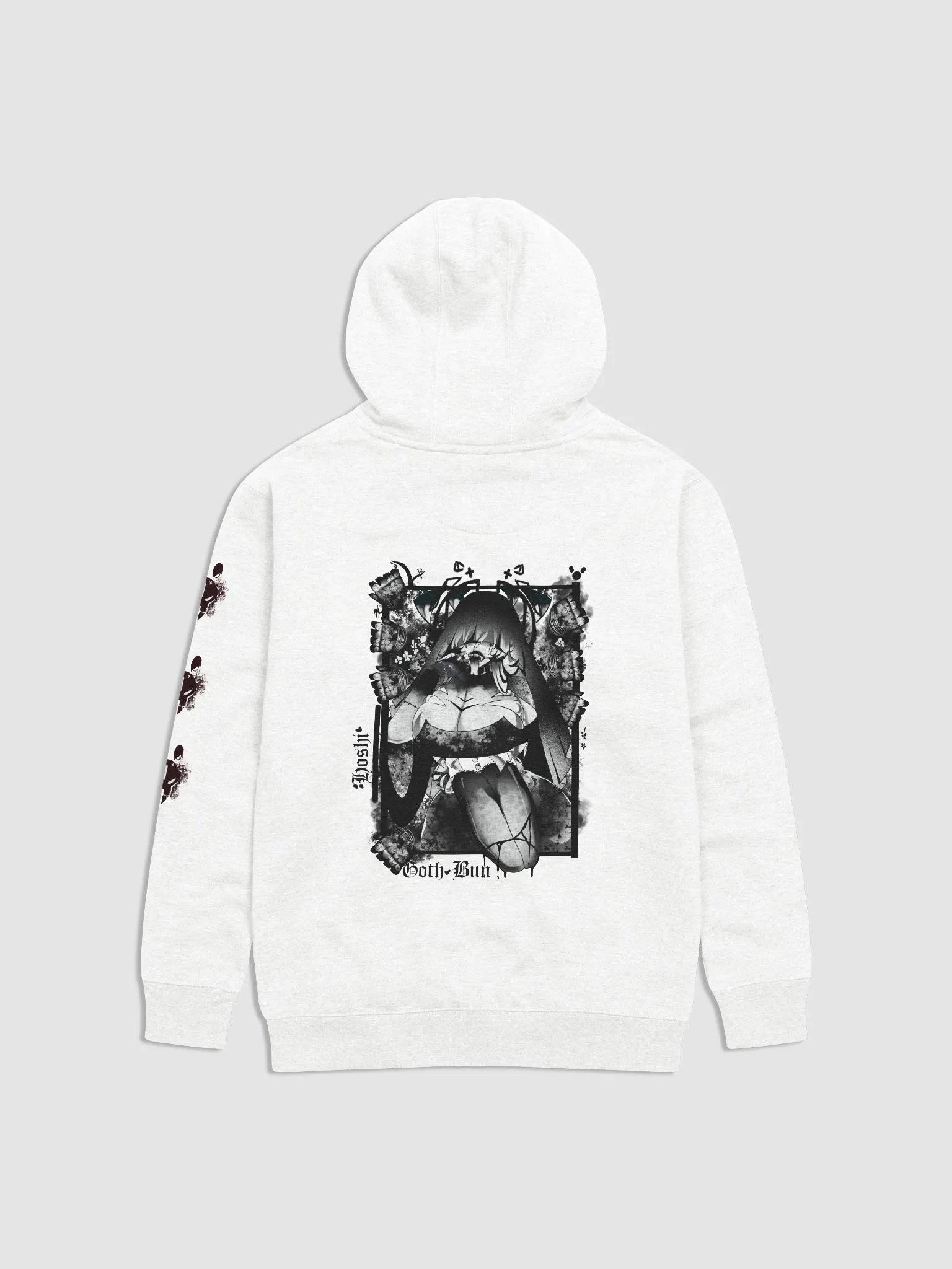 Goth bun B&W hoodie product image (2)