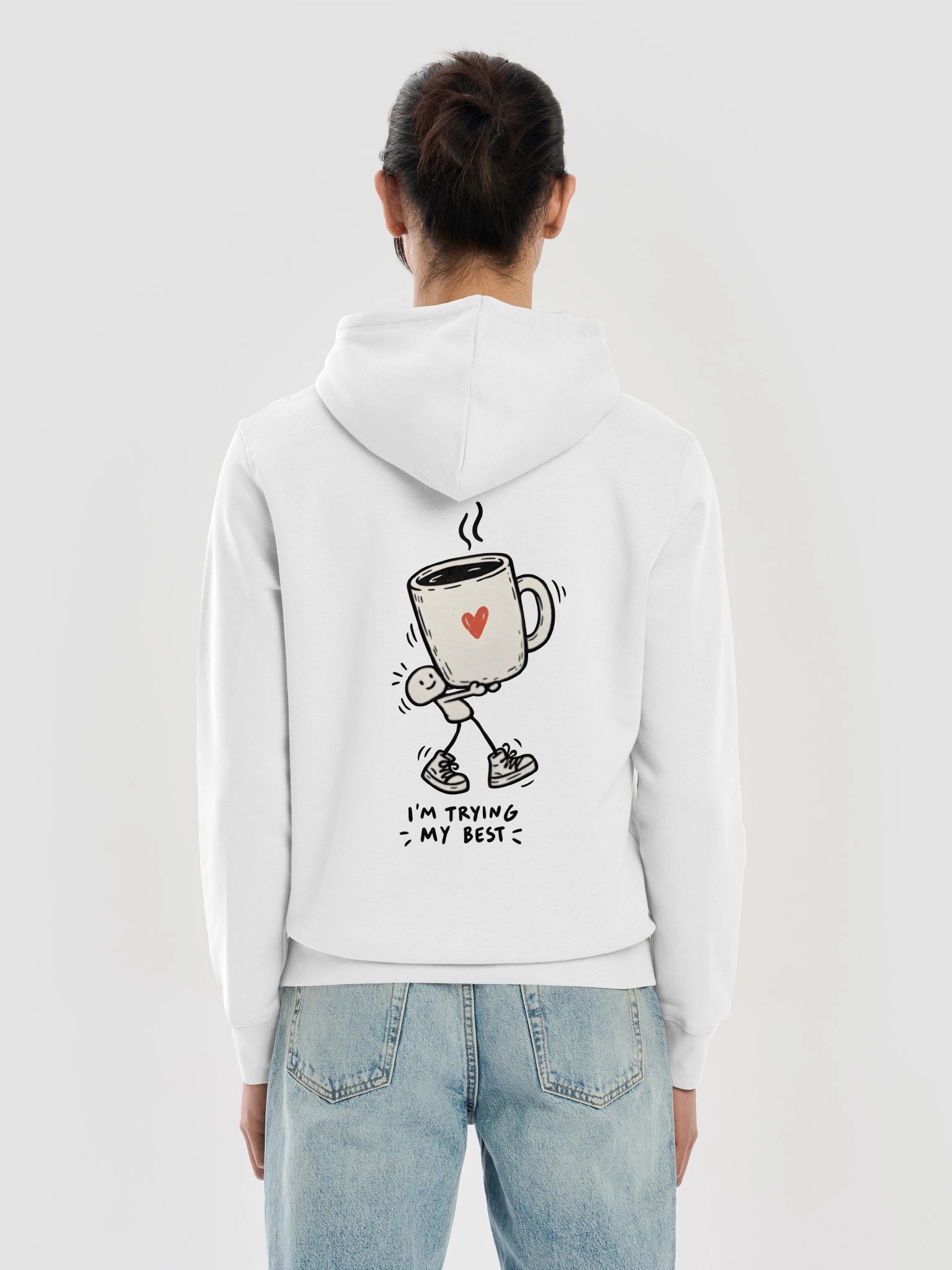 I'm Trying My Best Hoodie – Funny Coffee Doodle Design product image (19)
