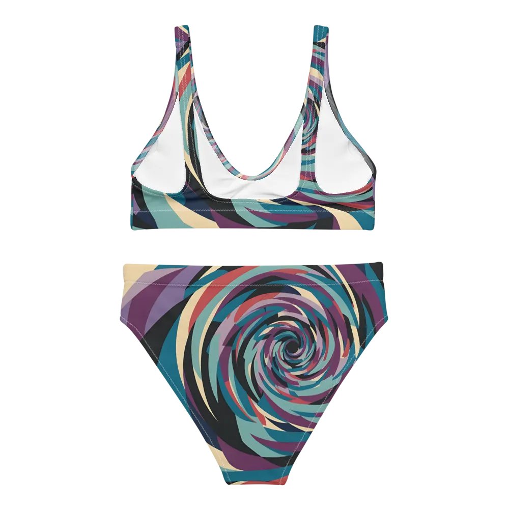 Abstract Lithographic Pattern Design High Waisted Bikini - V5 product image (4)