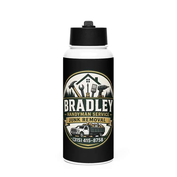 Bradley Handyman Service Stainless Steel Water Bottle with Straw Lid product image (1)