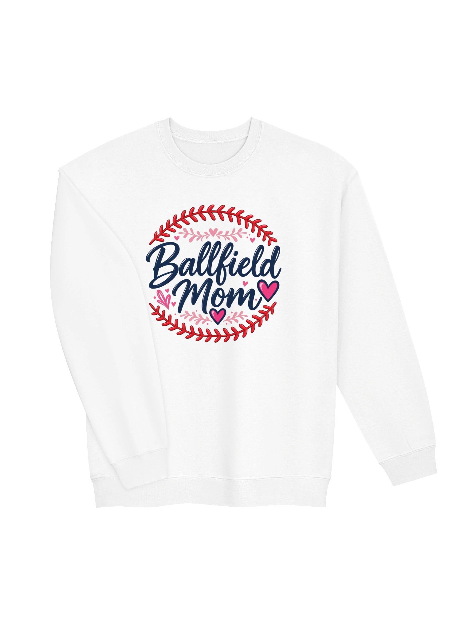 Ballfield Mom Baseball Circle Sweatshirt | Navy & Pink Crewneck product image (4)