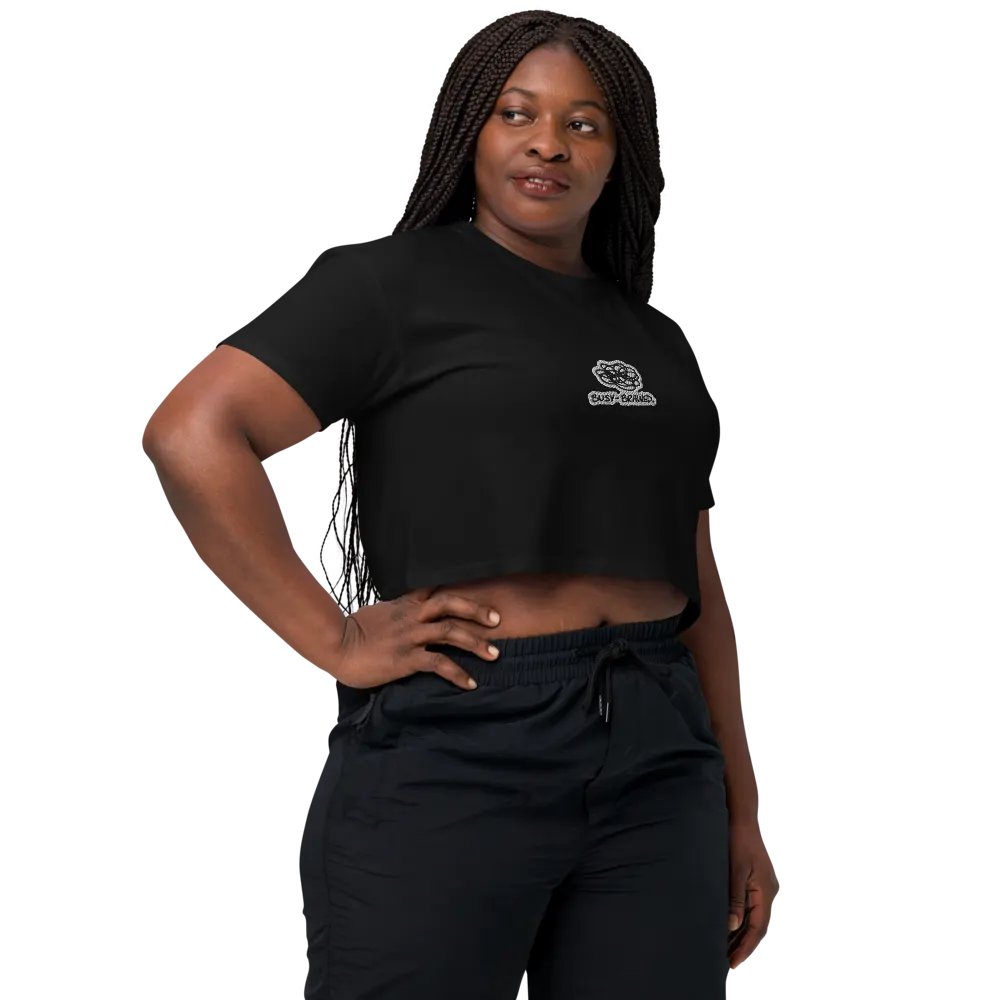 BUSY-BRAINED (bubble design) embroidered cotton crop top product image (4)