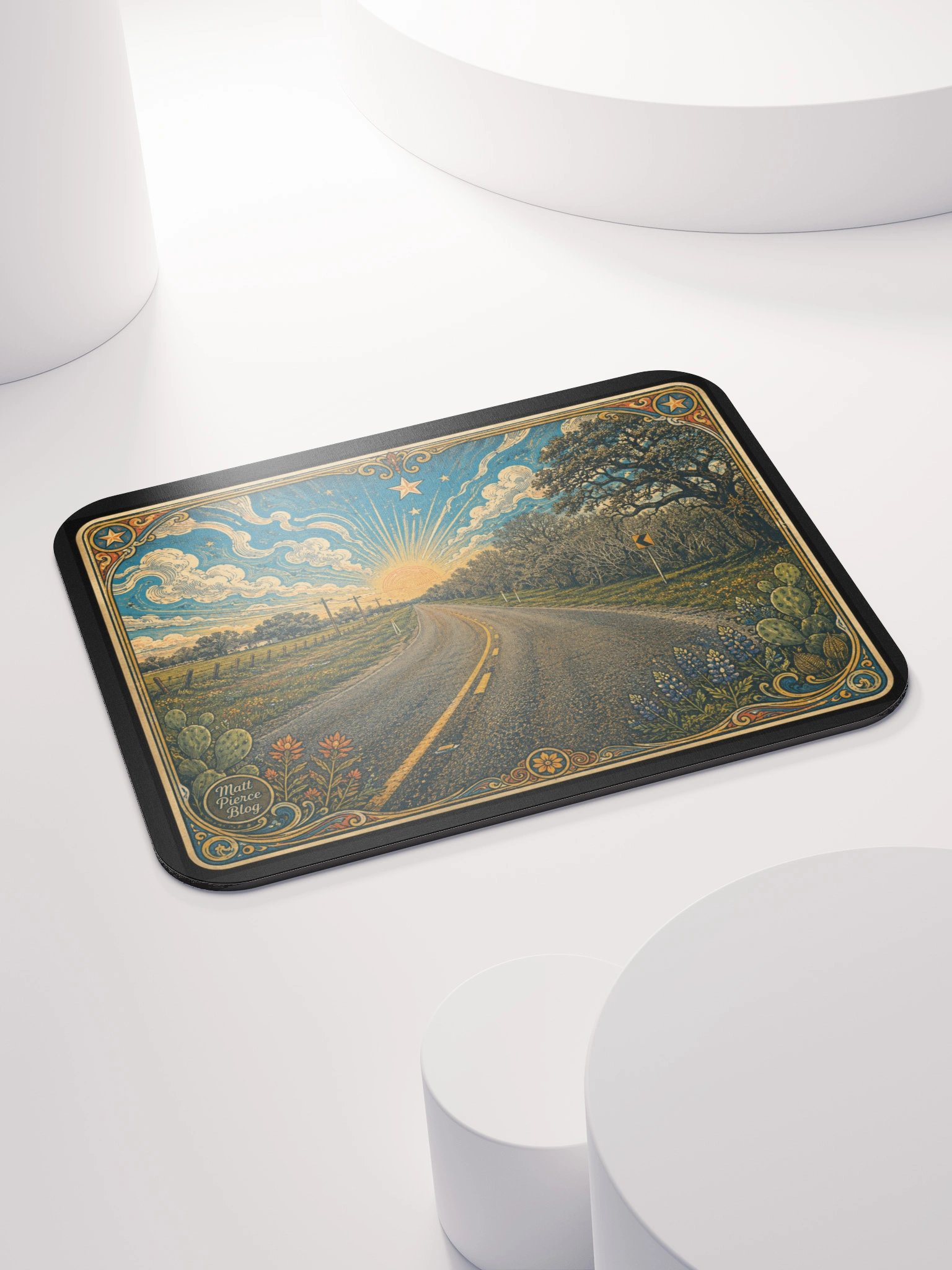 Wilson County Road Mouse Pad: Original photo and artwork by folk artist Matt Pierce product image (4)