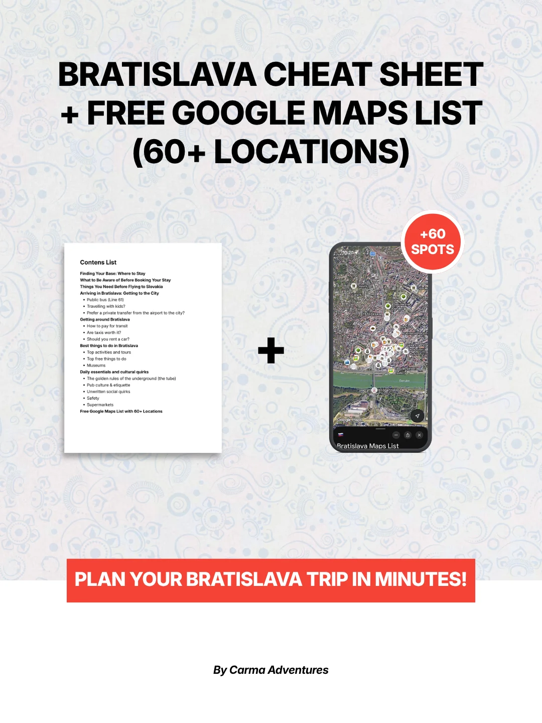 Bratislava Cheat Sheet + Free Google Maps List (60+ LOCATIONS) product image (1)