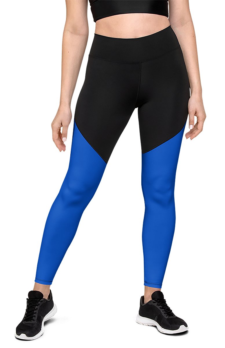 Plain Color Absolute Blue Sports Leggings product image (1)
