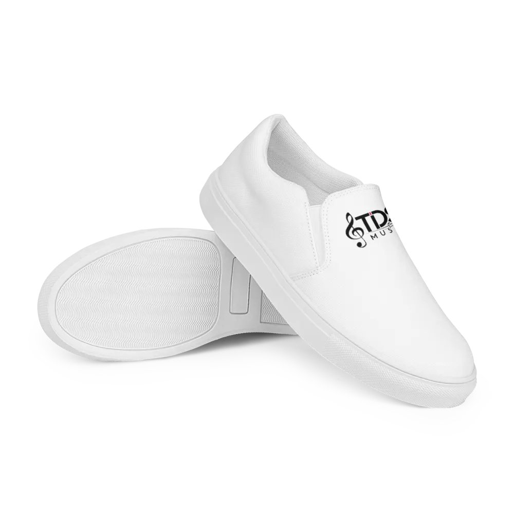 Exclusive TDS Music Design Men's White Canvas Slip-On Shoes - Handmade for Comfort and Style product image (12)