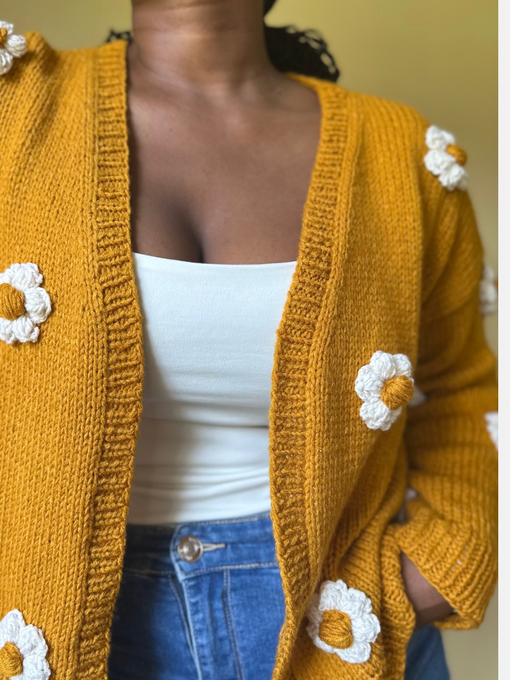 Flower Puff Knitting Cardigan Pattern product image (5)