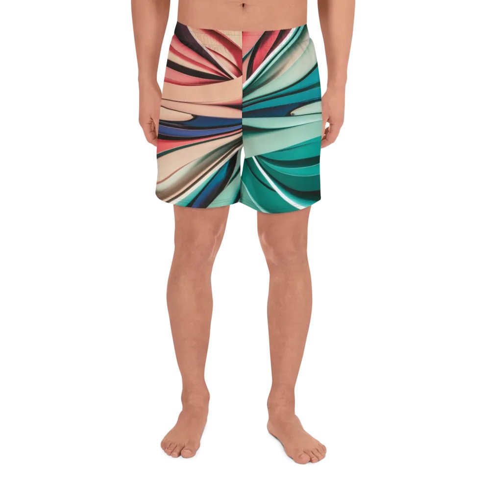 Abstract Geometric Athletic Long Shorts in Vibrant Colors (2XS-6XL) product image (4)