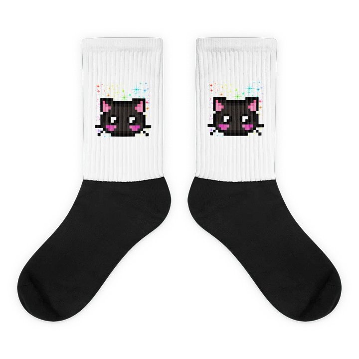 *Starry Eyes Pixel kitteh Emote* Socks product image (1)