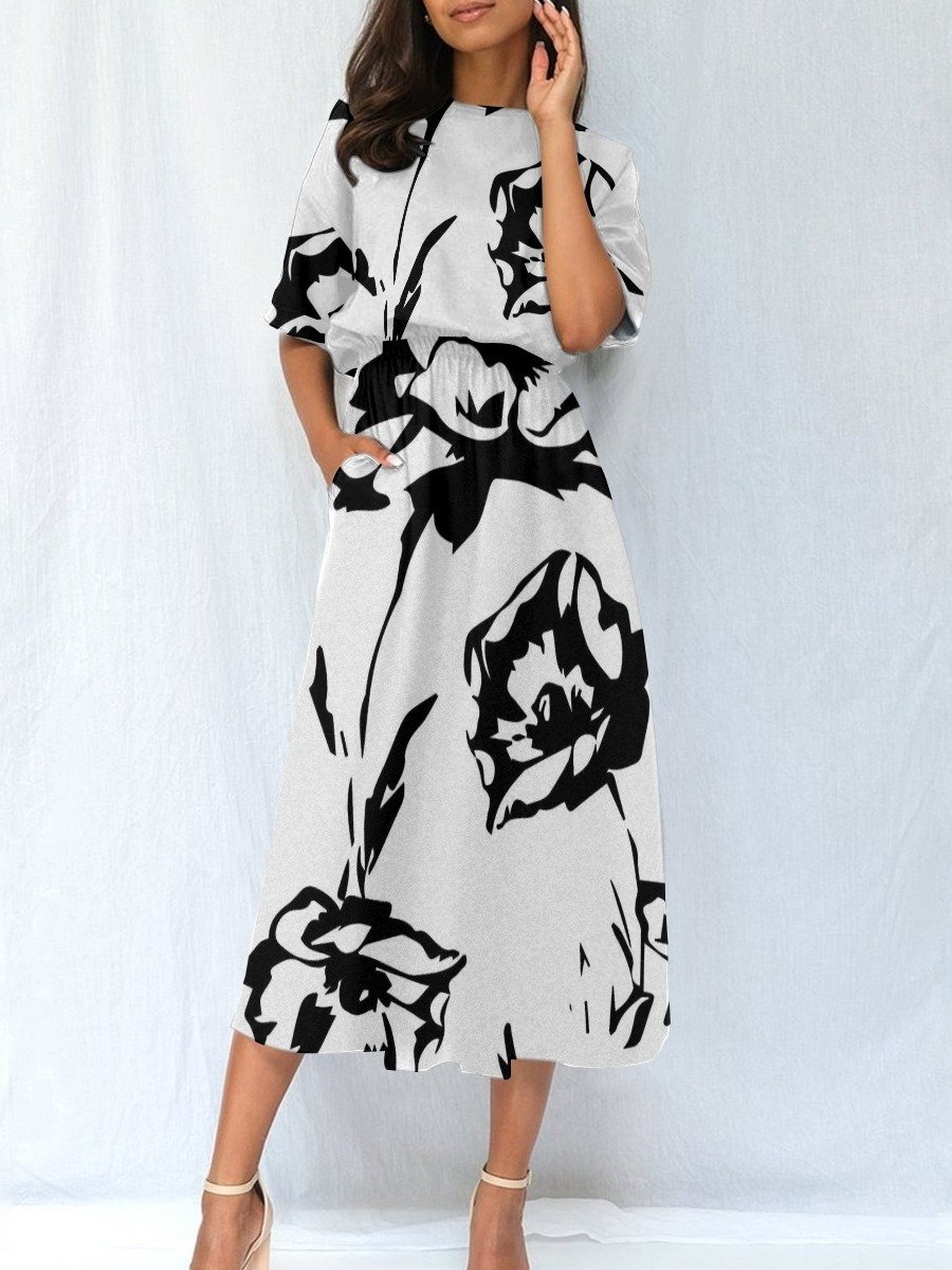 Monochrome Bloom Grace Midi Dress product image (2)