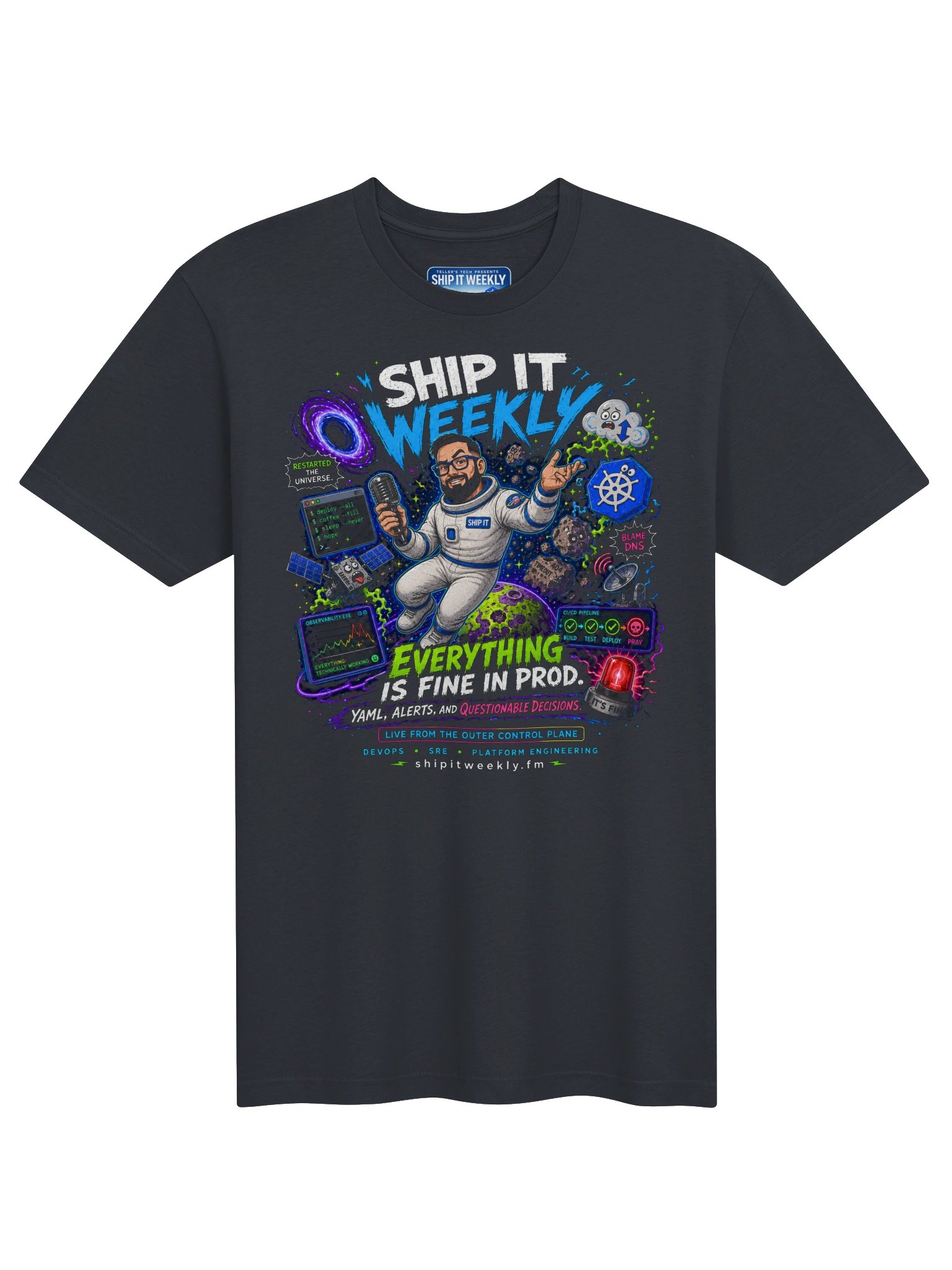 Everything Is Fine in Prod | Ship It Weekly DevOps Tee product image (11)