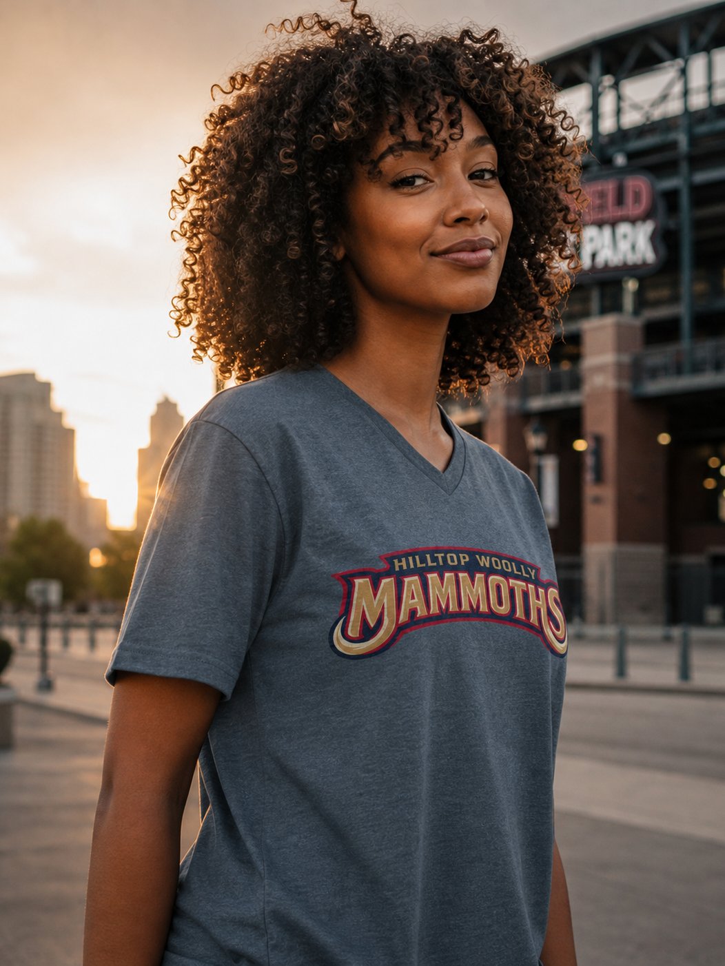Hilltop Woolly Mammoths (Woolly’s) Women's V-Neck T-Shirt product image (3)