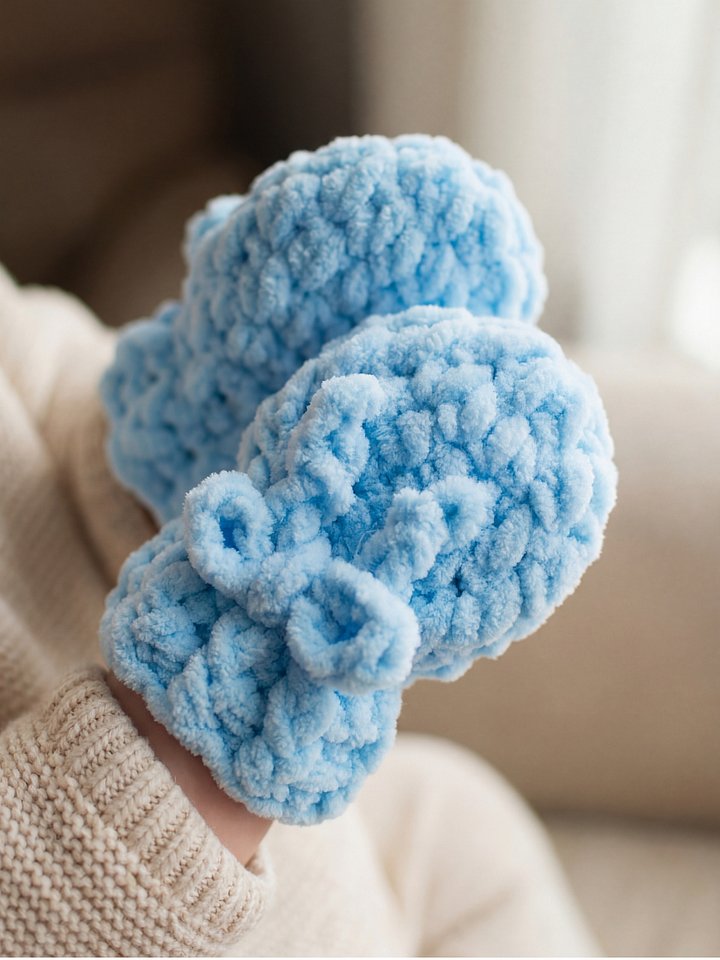 Cozy Cloud Baby Mittens Crochet Pattern product image (1)