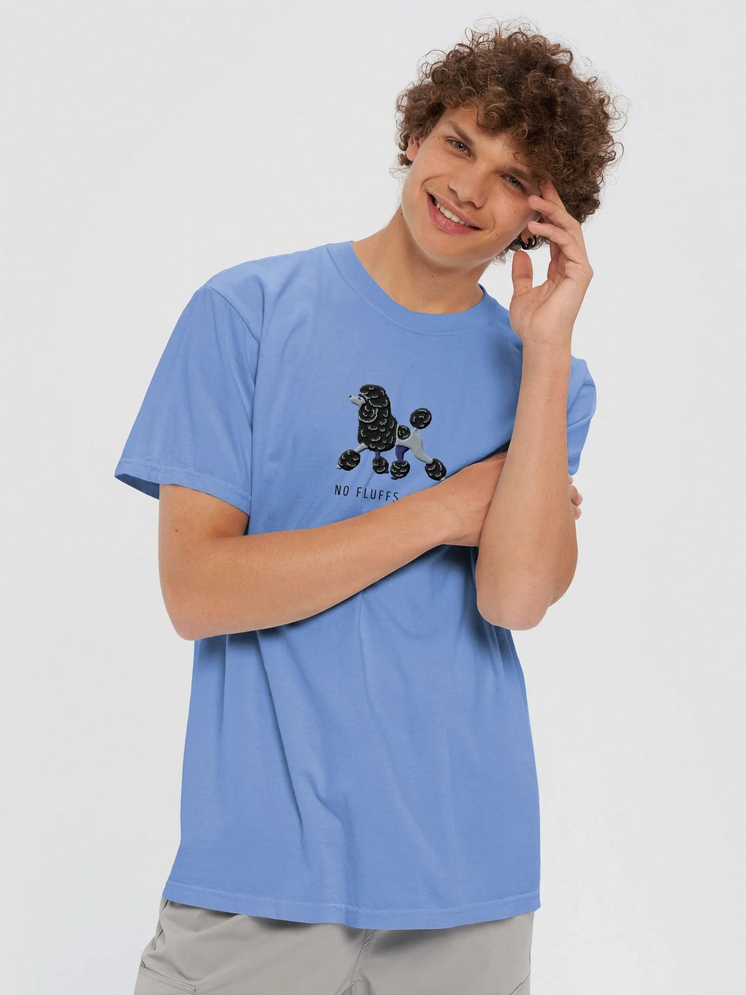 No Fluffs Given T-Shirt(Embroidered) of a Standard Poodle(Black) product image (11)
