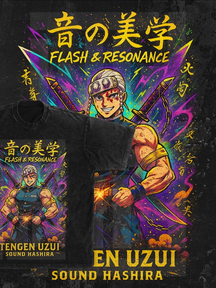Sound Hashira Tengen Uzui Demon slayer | Kimetsu no Yaiba t-shirt PNG design product image (1)