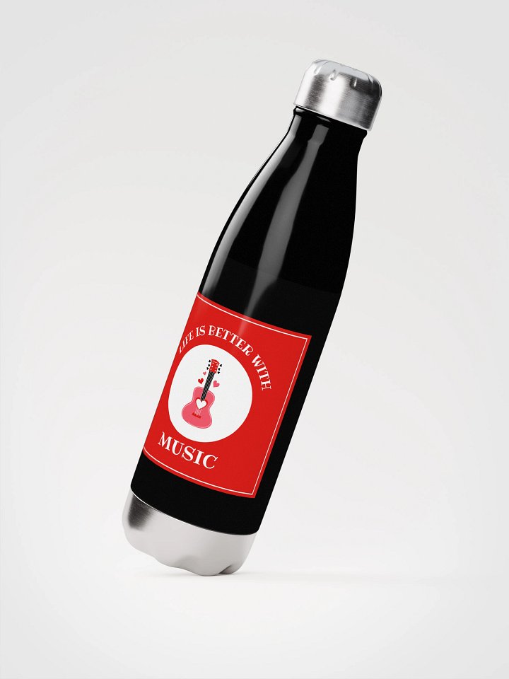 LIFE IS BETTER with MUSIC Stainless Steel Water Bottle product image (2)