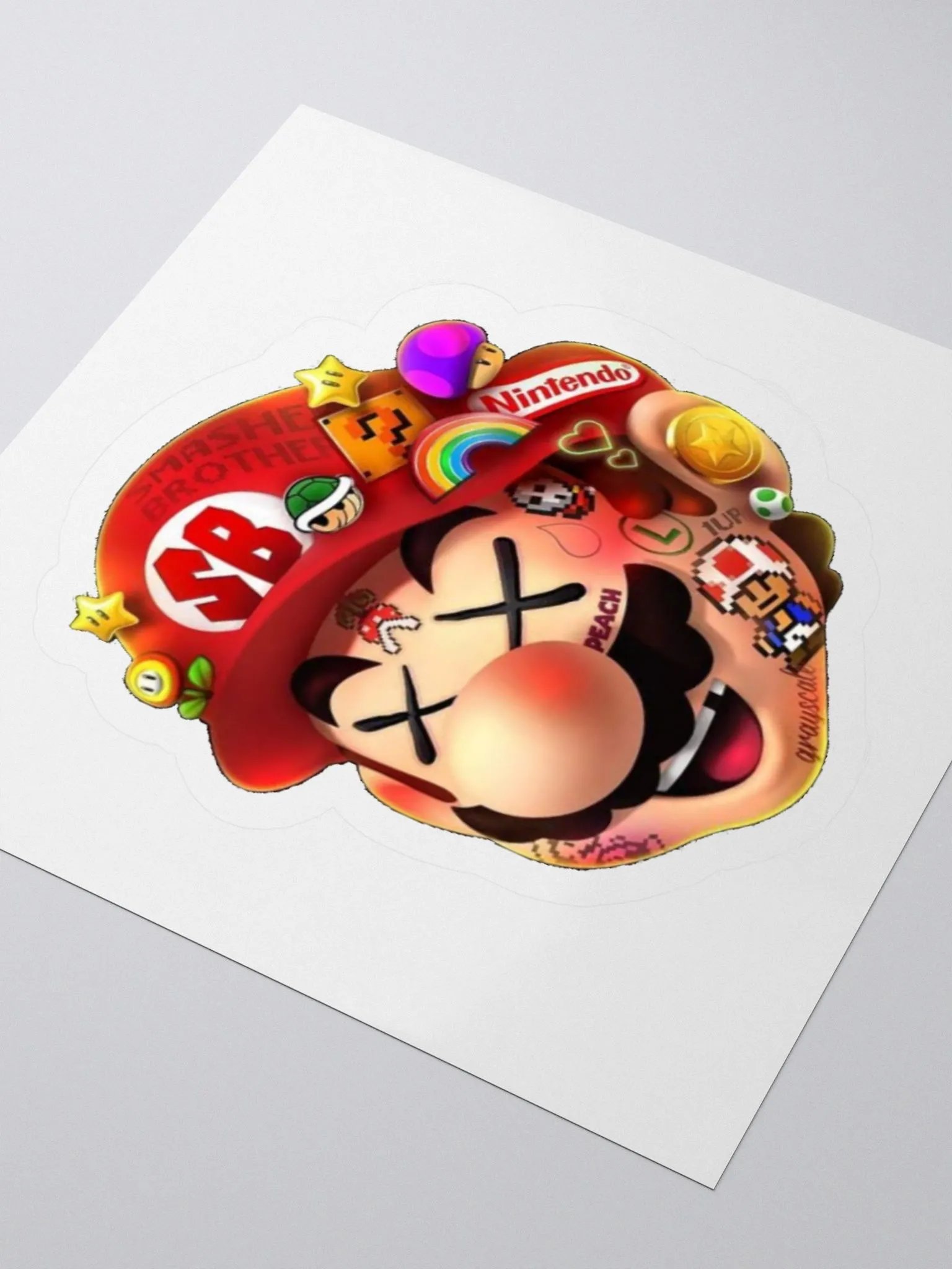 Smashed Brothers Mario Slap Sticker product image (3)