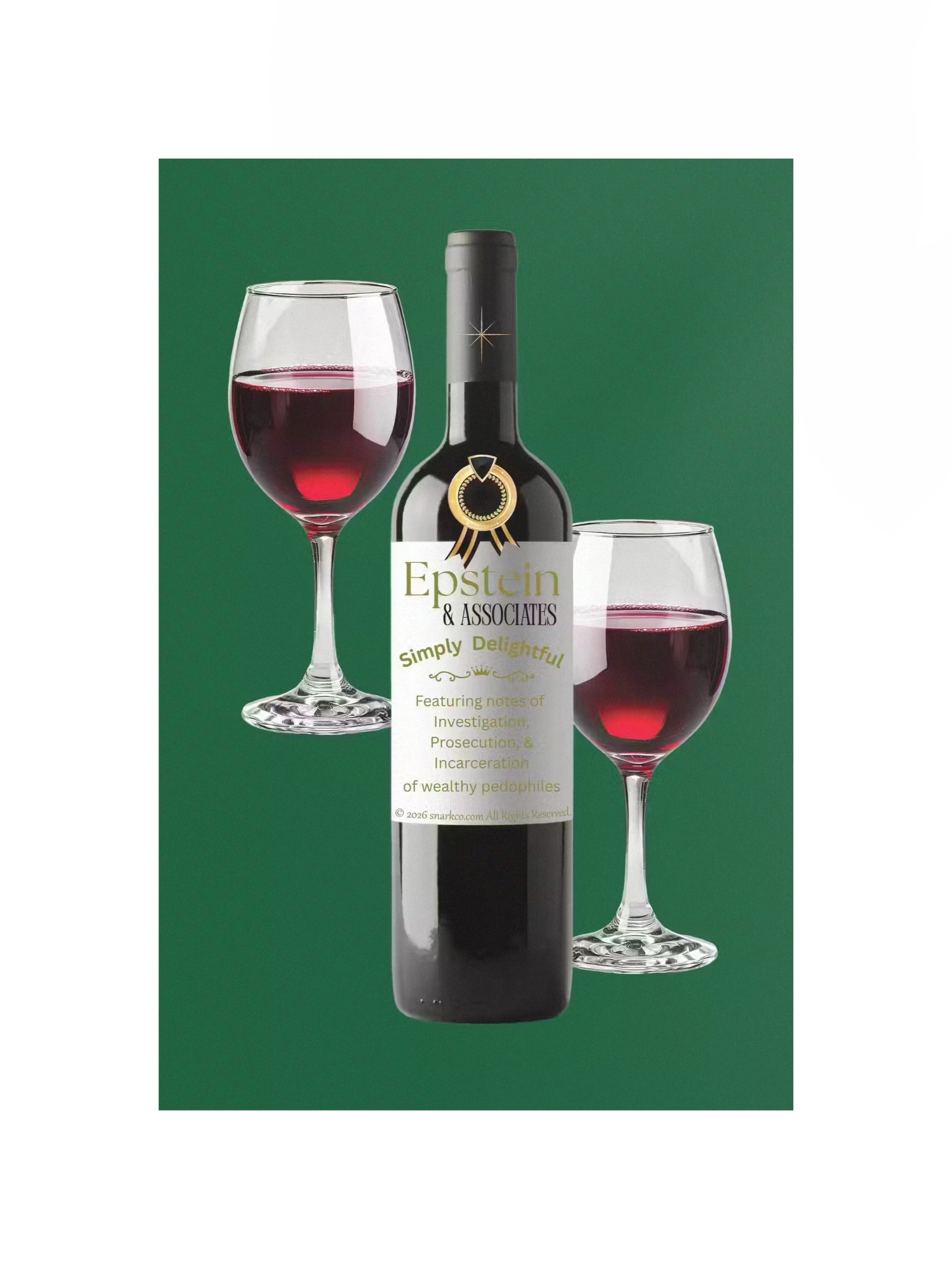 Green background "Epstein & Associates Simply Delightful" wine poster. product image (4)