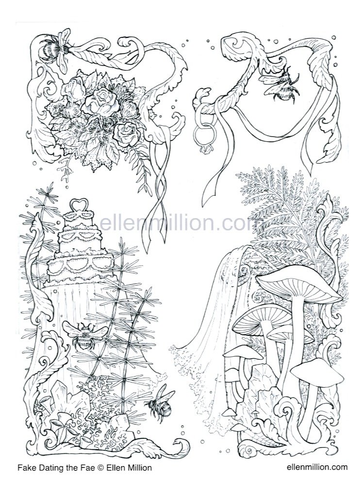 Fake Dating the Fae - digital coloring page product image (1)