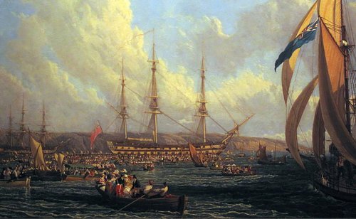 #OnThisDay 1815, Napoleon surrendered to the British at Rochefort, by boarding HMS Bellerophon. The ship took him to Plymouth...