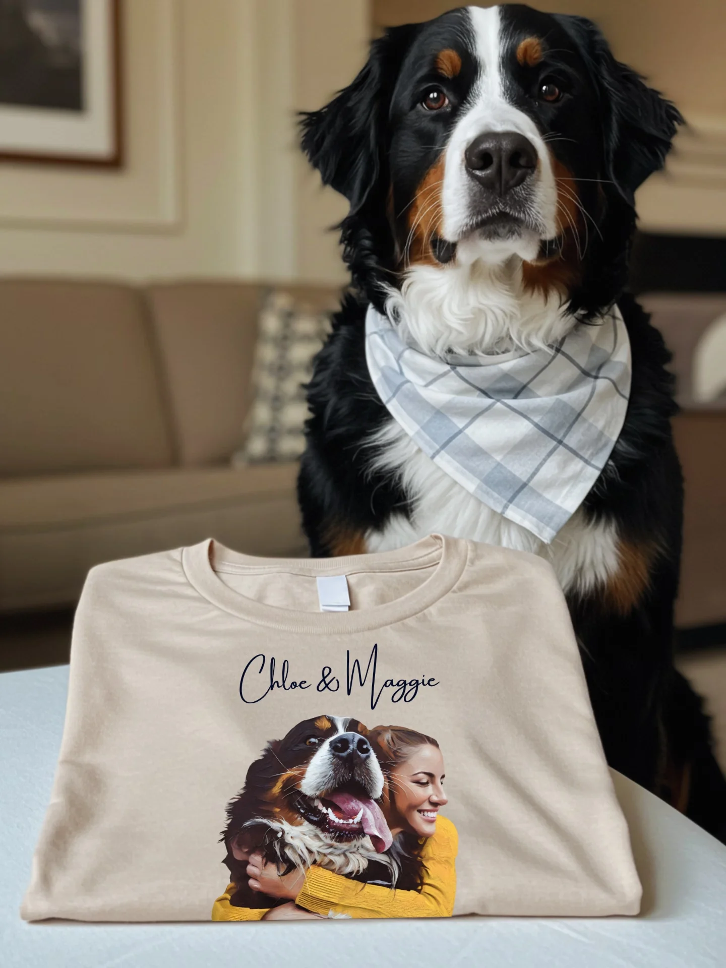 Custom Pet and Owner Photo T-Shirt product image (1)