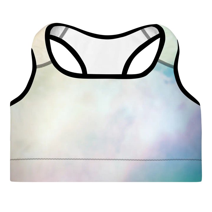 Blur cloud rainbow Design Padded Sports Bra - v1 product image (2)