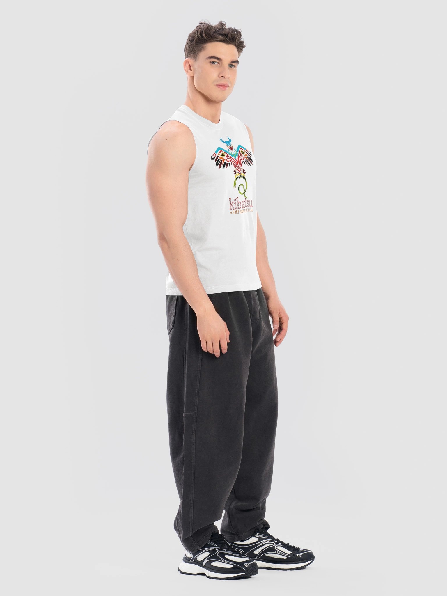 Kibatsu Surf Collective Tribal Harpy Eagle Snake Totem Muscle Vest Tank Top product image (9)