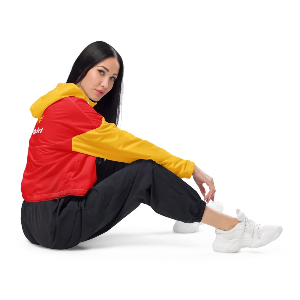 Caligirl Red/Yellow Women's Cropped Windbreaker product image (7)