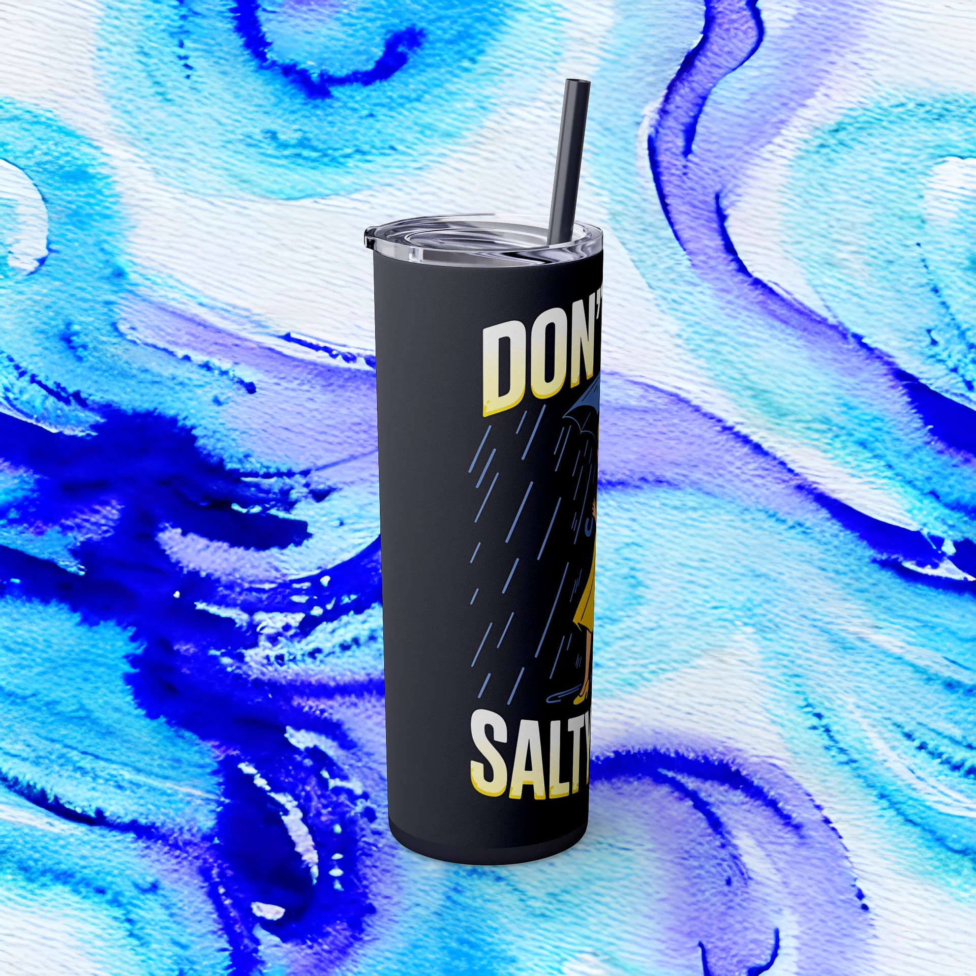 Funny Retro Salty Bitch Tumbler Wrap PNG, Don’t Be A Salty Bitch Sublimation Design, Sarcastic Rain Girl Vintage Tumbler Wrap PNG product image (4)
