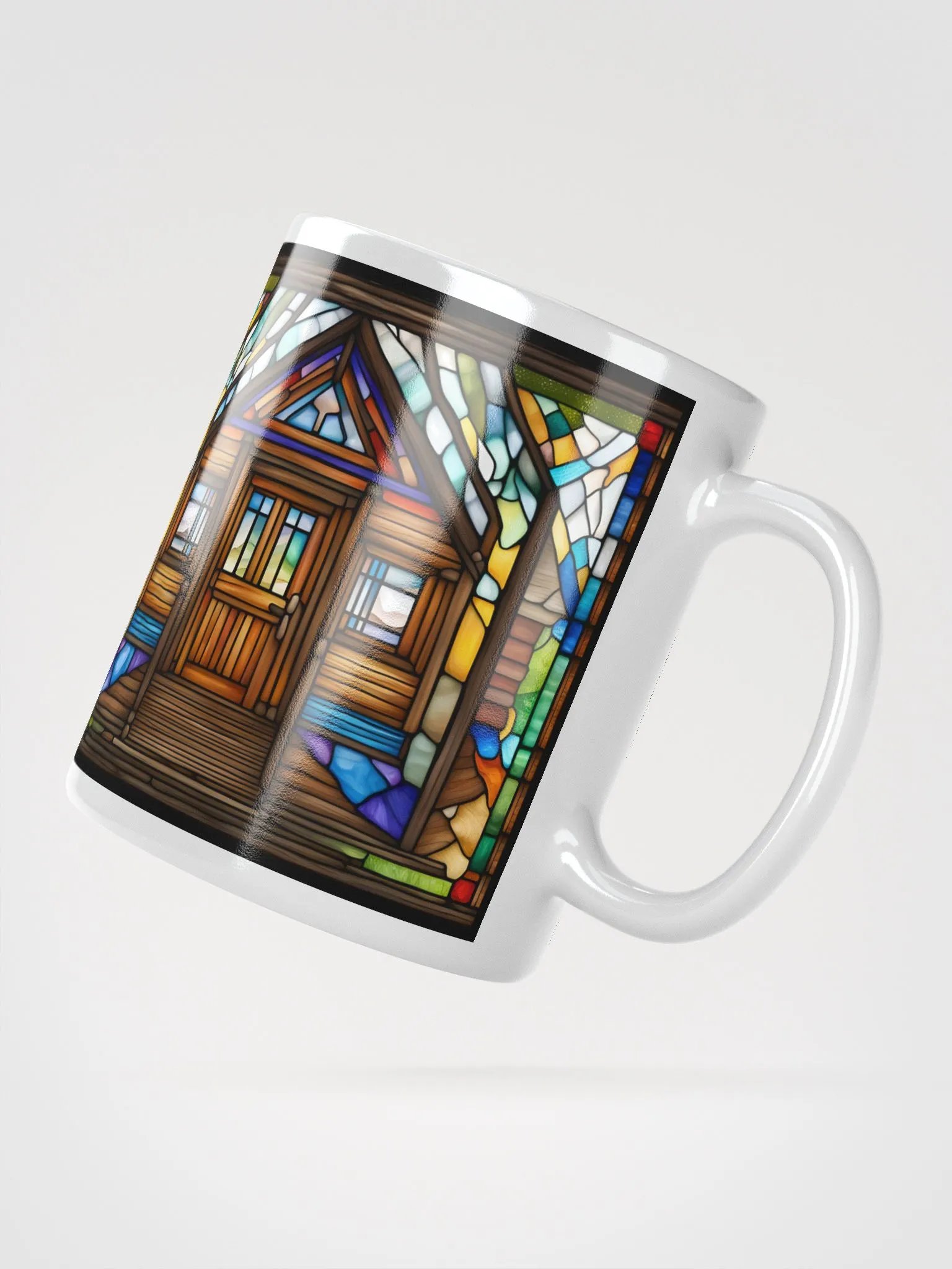 #001 Stained Glass Style Log Cabin Mug product image (4)