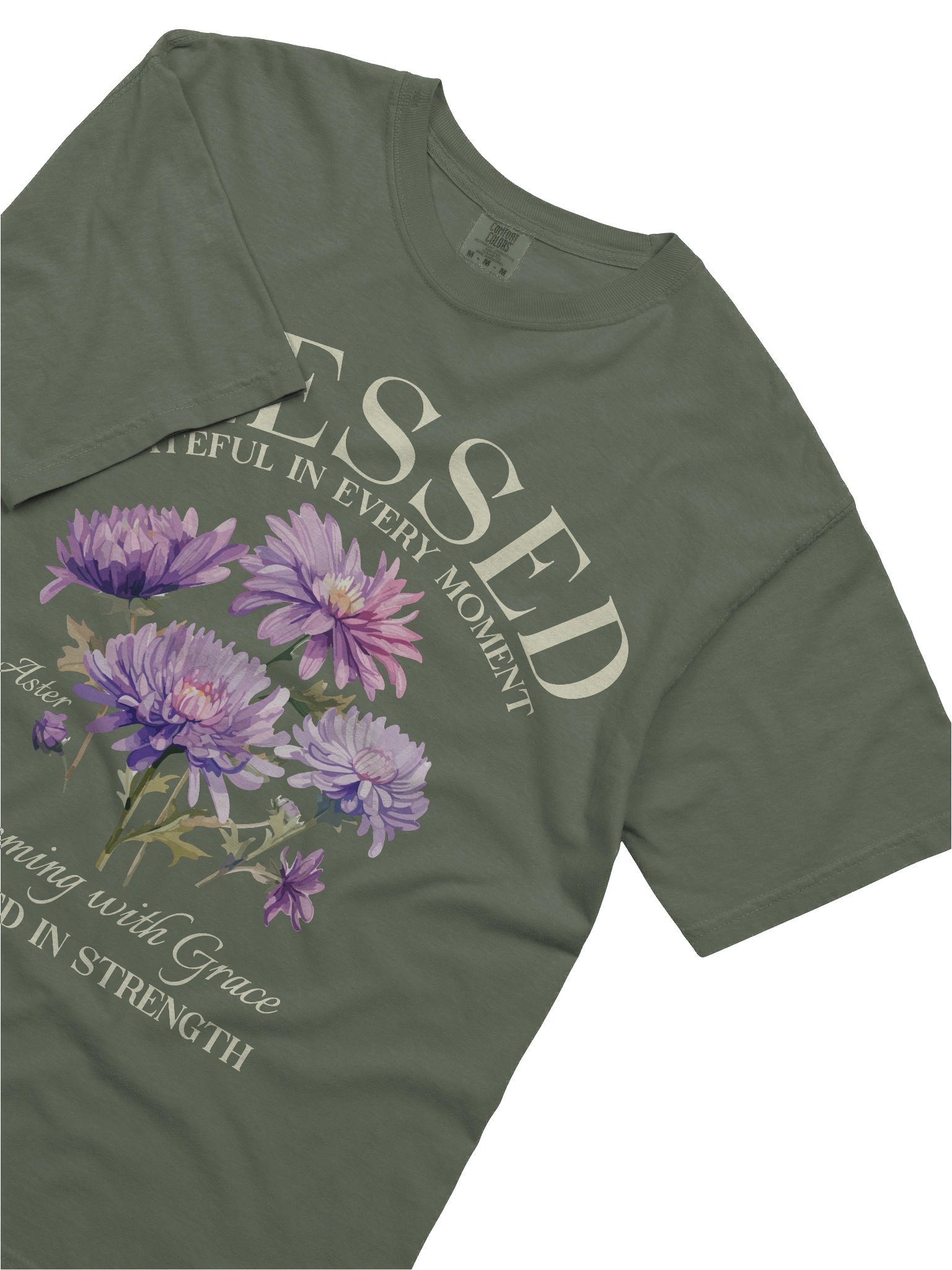 September Blessed Aster Flower Shirt – Blooming with Grace, Rooted in Strength Graphic Tee product image (5)