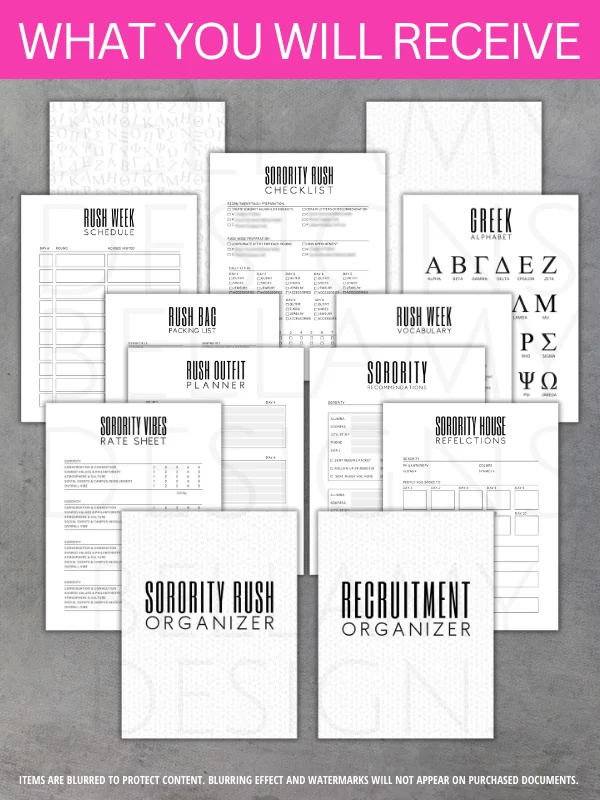 Sorority Recruitment Organizer, Sorority Rush Organizer, Rush Week Planner Checklist product image (2)