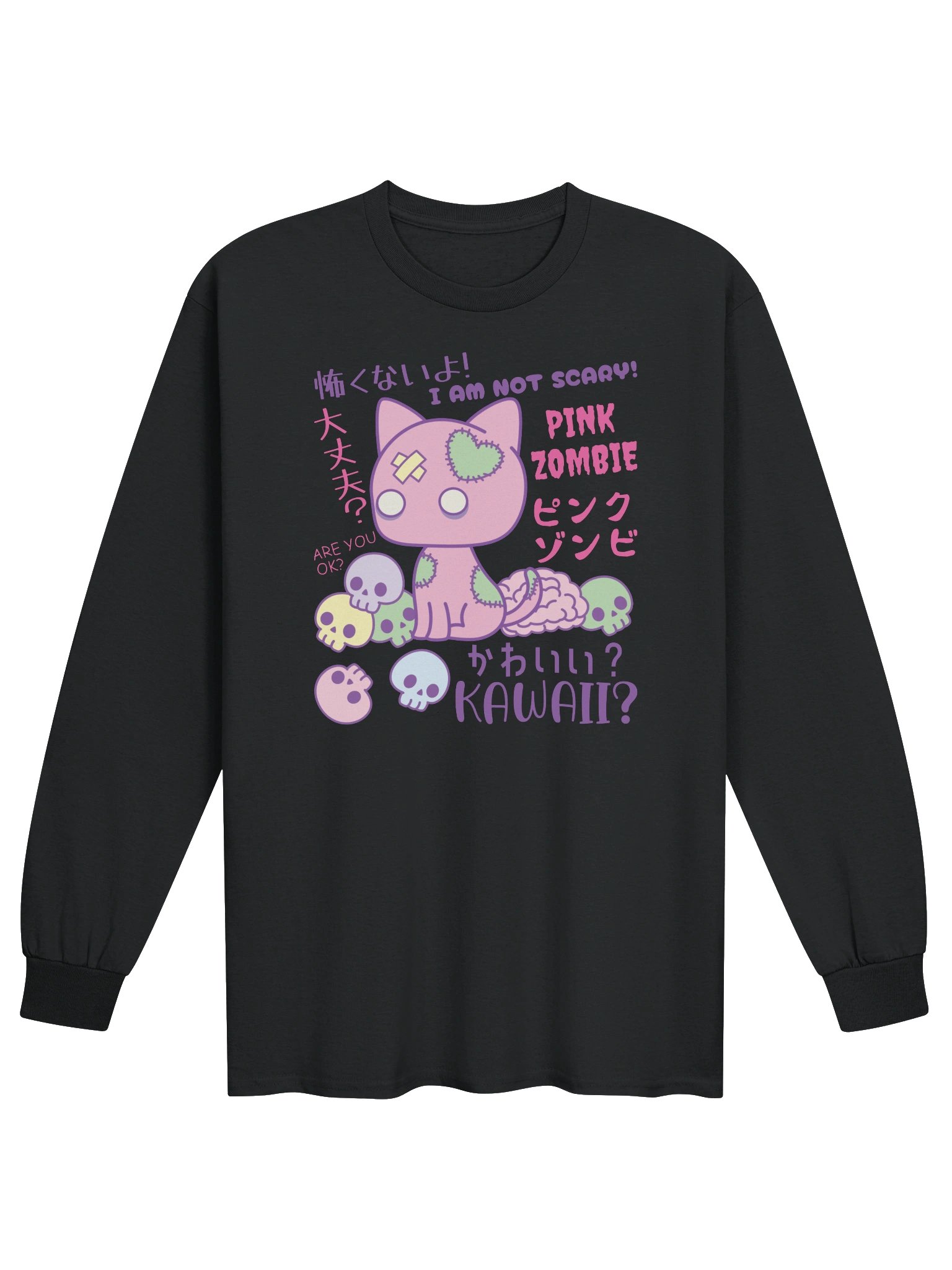 Pink Zombie Cat - Unisex Adult Long Sleeve T-shirt product image (1)