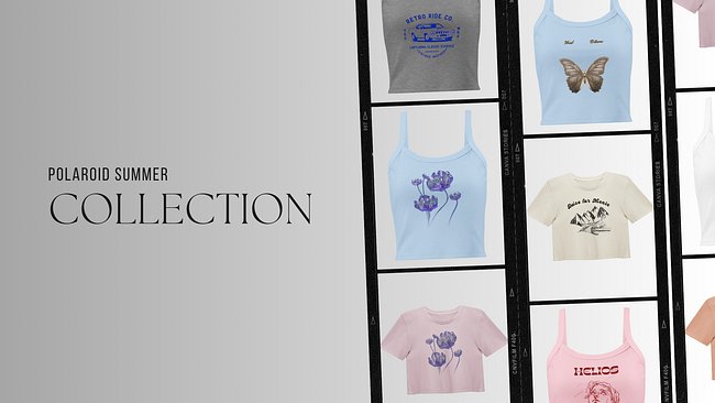 Polaroid Summer Crop Tops & Tanks