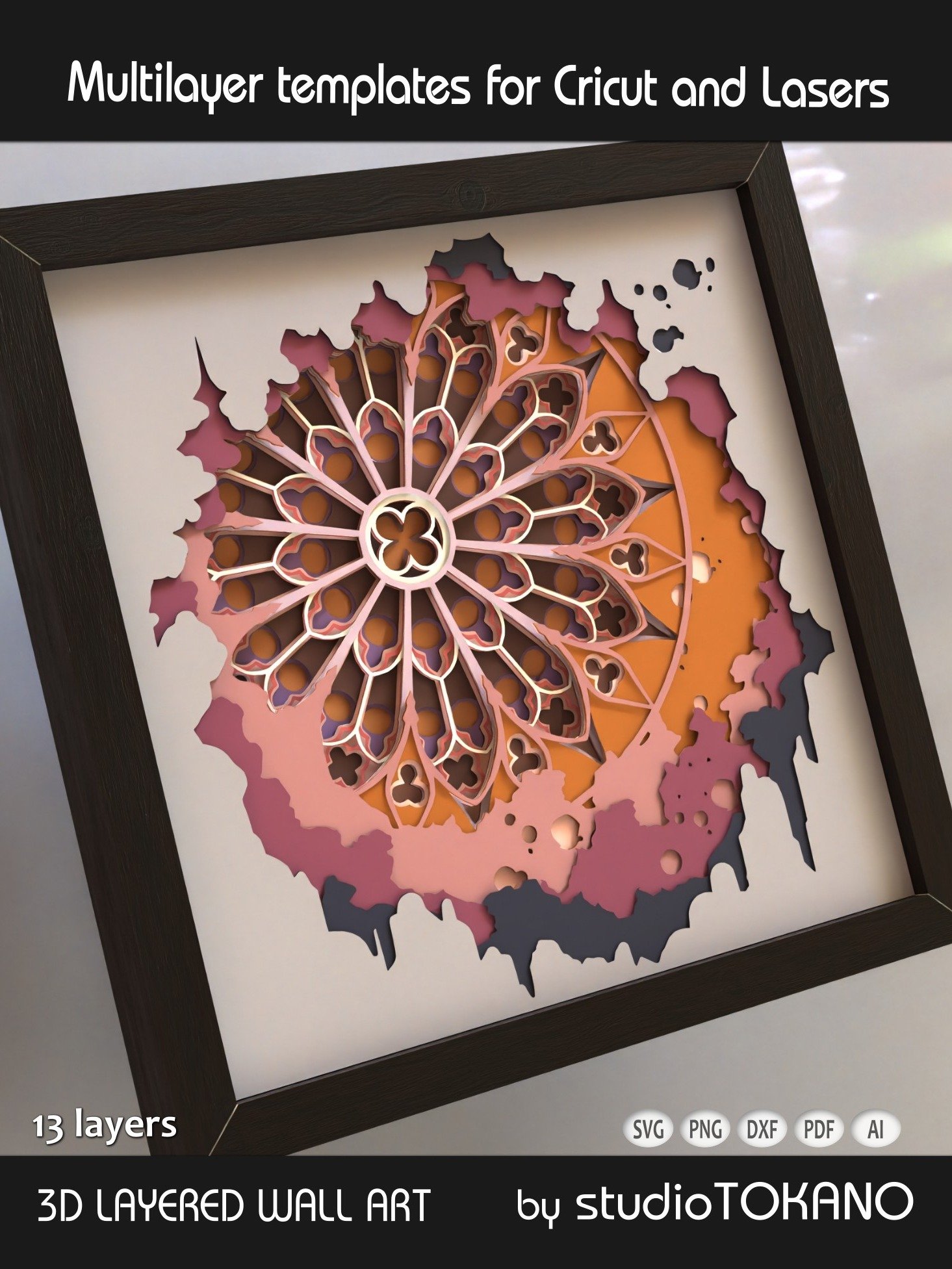 Gothic Rosa Shadow box SVG product image (6)