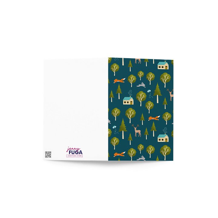 Cozy Cabin and Forest Animals Greeting Card product image (2)