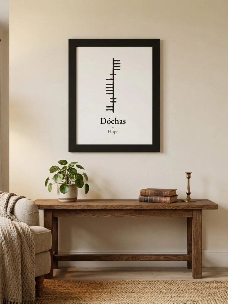 Dóchas – Celtic Hope Ogham Framed Art Print product image (33)