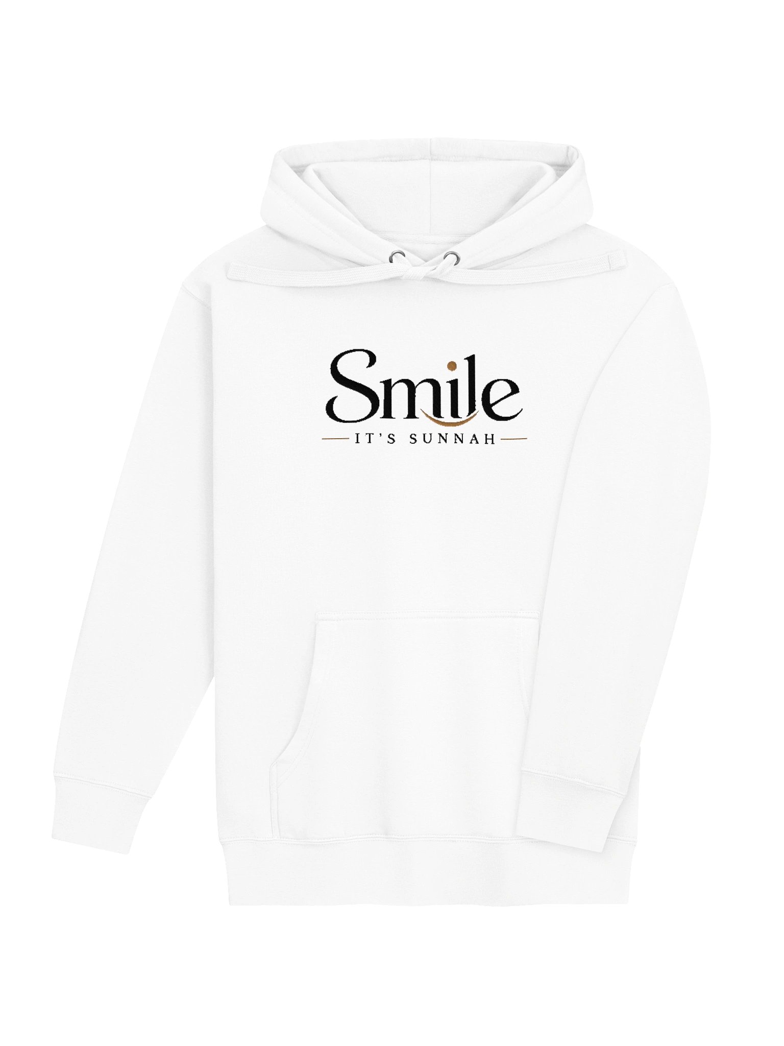 Smile It's Sunnah Embroidered Unisex Islamic Hoodie in White, Minimalist Muslim Hoodie product image (4)