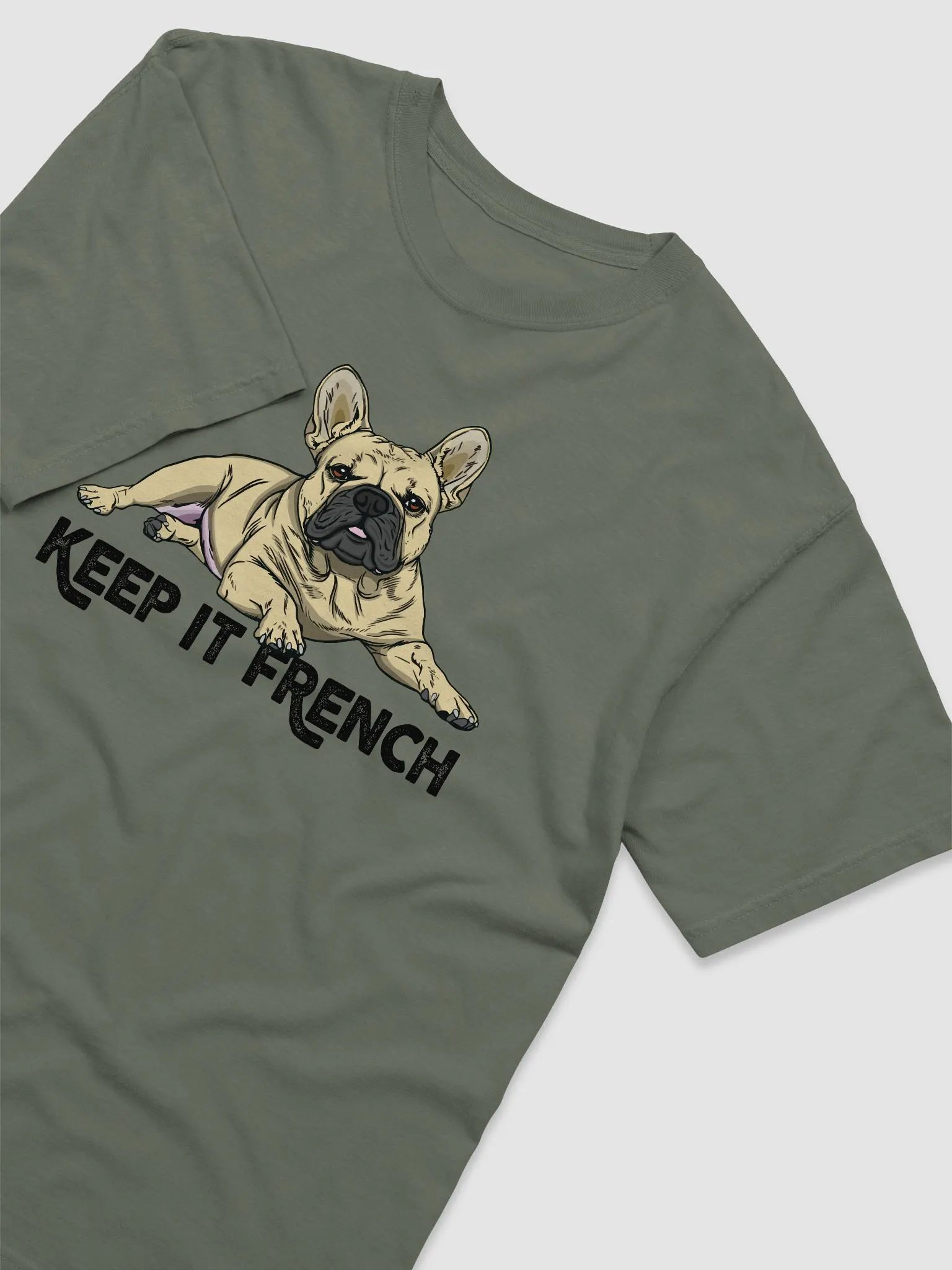 Keep It French T-Shirt of a French Bulldog (Fawn) | Funny T-Shirt for Frenchie Paw-rents product image (6)