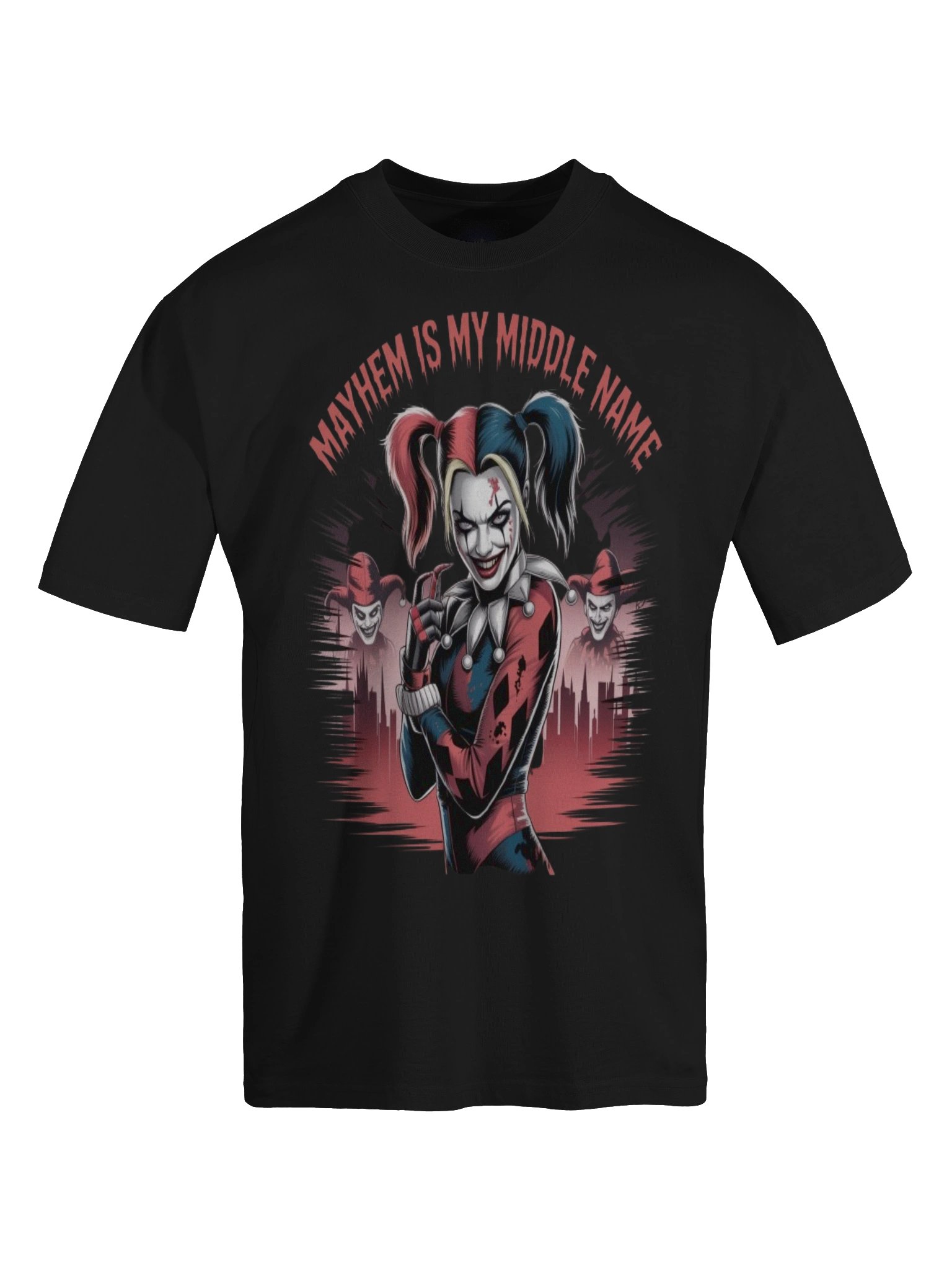 Harley Quinn 'Mayhem is My Middle Name' Oversized Faded T-Shirt product image (1)