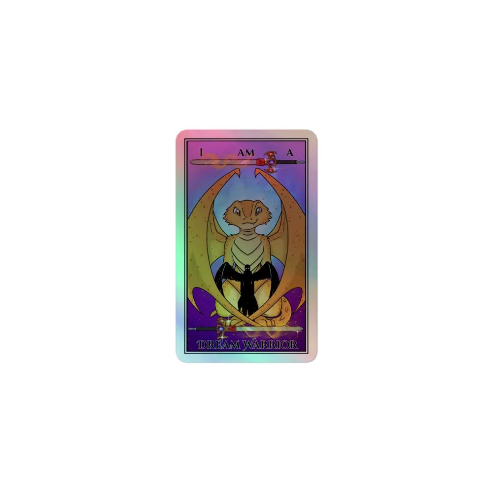 Day of the Dragon "Strength" Tarot Card Holographic Sticker product image (1)